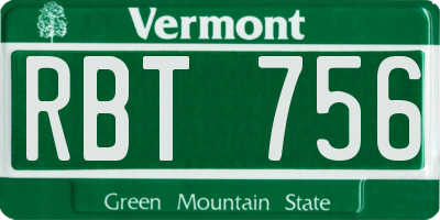 VT license plate RBT756