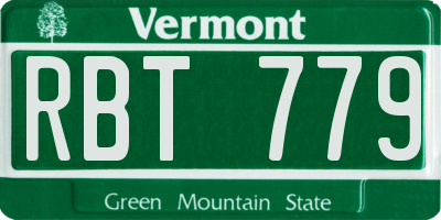 VT license plate RBT779
