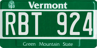 VT license plate RBT924