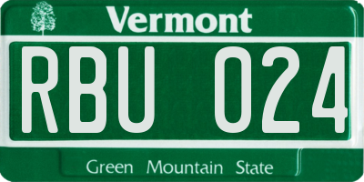 VT license plate RBU024