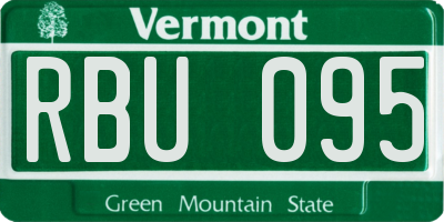 VT license plate RBU095