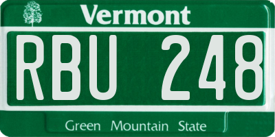 VT license plate RBU248