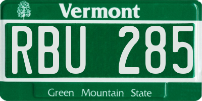 VT license plate RBU285