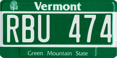 VT license plate RBU474