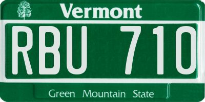 VT license plate RBU710