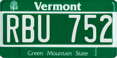 VT license plate RBU752