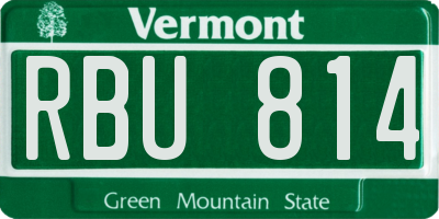VT license plate RBU814