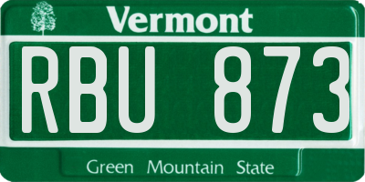 VT license plate RBU873