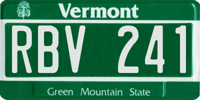 VT license plate RBV241