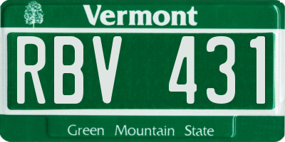 VT license plate RBV431