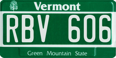 VT license plate RBV606