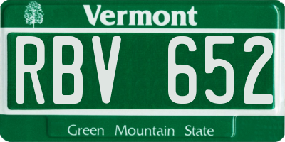 VT license plate RBV652