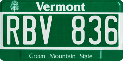 VT license plate RBV836