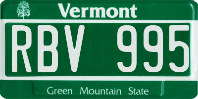 VT license plate RBV995