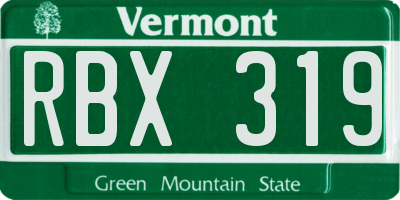 VT license plate RBX319