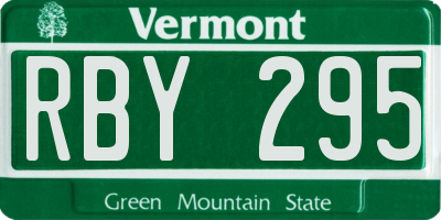 VT license plate RBY295