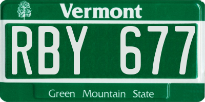 VT license plate RBY677