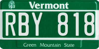 VT license plate RBY818
