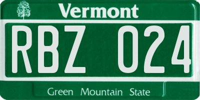 VT license plate RBZ024