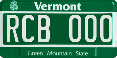 VT license plate RCB000