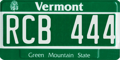 VT license plate RCB444