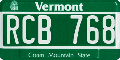 VT license plate RCB768