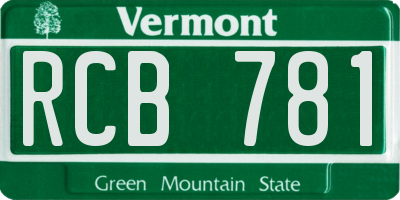 VT license plate RCB781