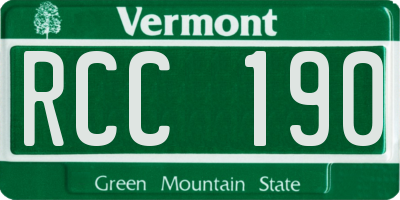 VT license plate RCC190
