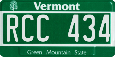 VT license plate RCC434