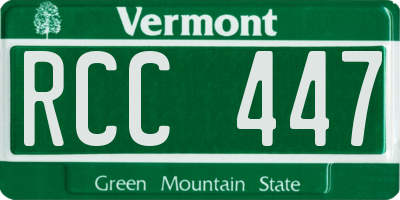 VT license plate RCC447