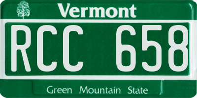 VT license plate RCC658