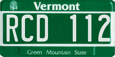 VT license plate RCD112