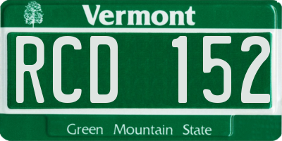 VT license plate RCD152