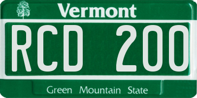 VT license plate RCD200
