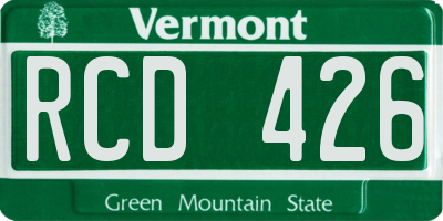 VT license plate RCD426