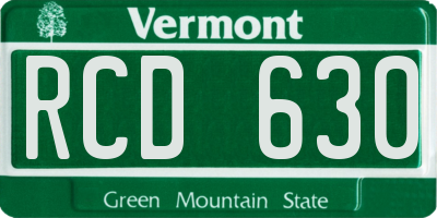 VT license plate RCD630