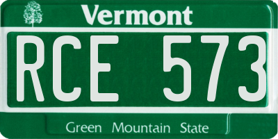 VT license plate RCE573