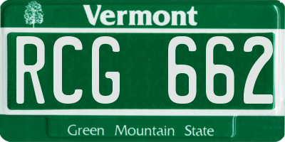 VT license plate RCG662