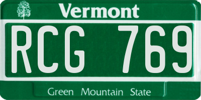 VT license plate RCG769