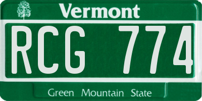 VT license plate RCG774