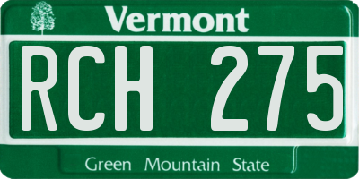 VT license plate RCH275