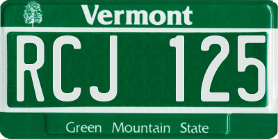 VT license plate RCJ125