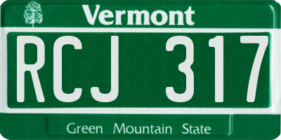 VT license plate RCJ317
