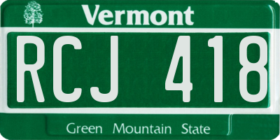 VT license plate RCJ418