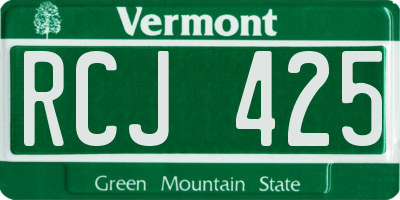 VT license plate RCJ425