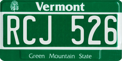 VT license plate RCJ526