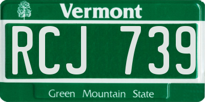 VT license plate RCJ739