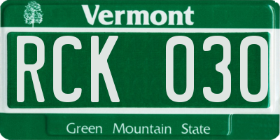 VT license plate RCK030