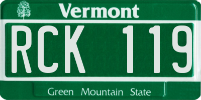 VT license plate RCK119