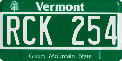 VT license plate RCK254